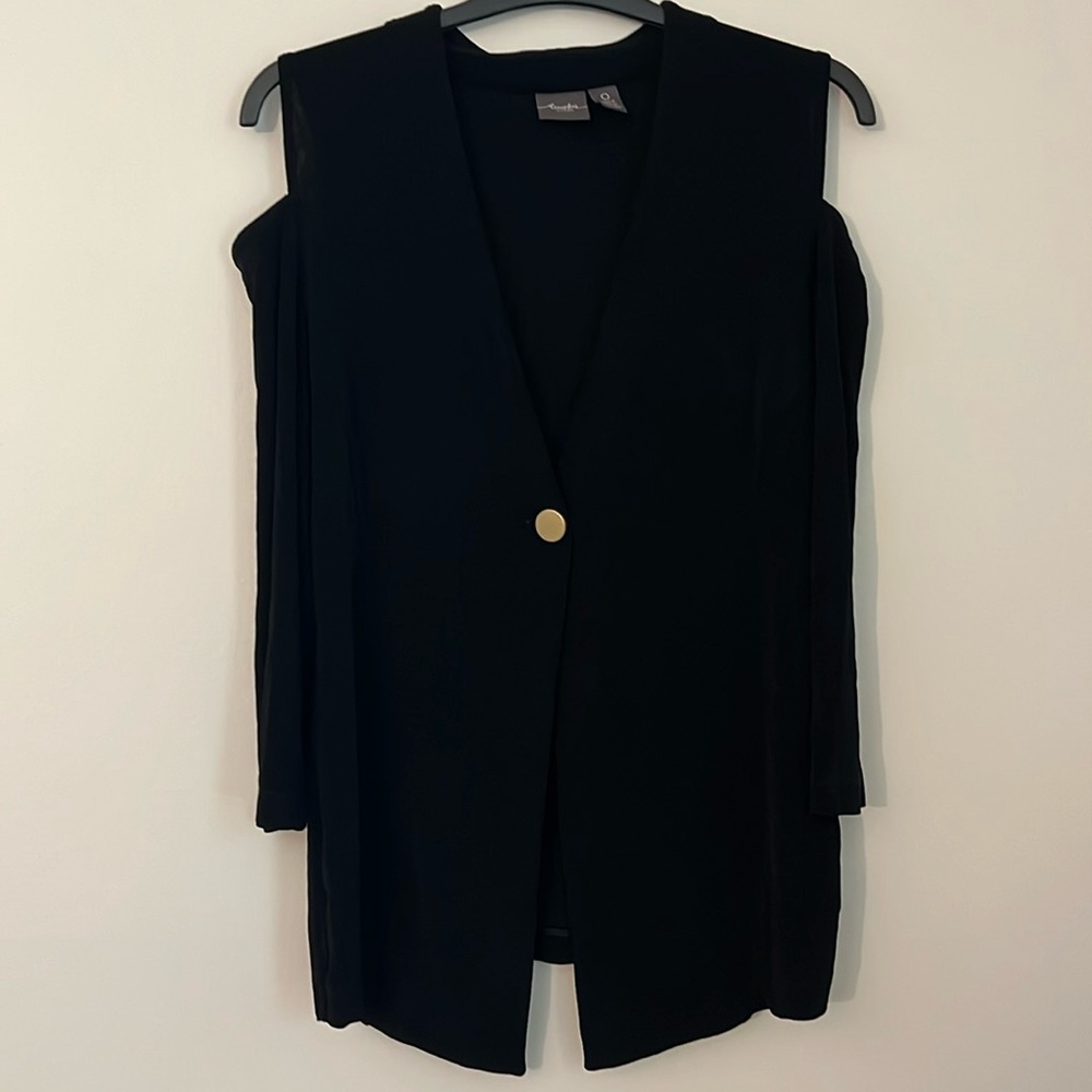 Travelers by Chico button shirt size OS with cold‎ shoulders 3/4 sleeve